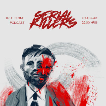 Podcast Cover Design Generator Featuring a Serial Killer Graphic 4359d