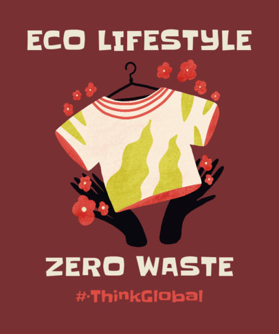 T-Shirt Design Maker for a Zero Waste Campaign Featuring Colorful Graphics 3695d