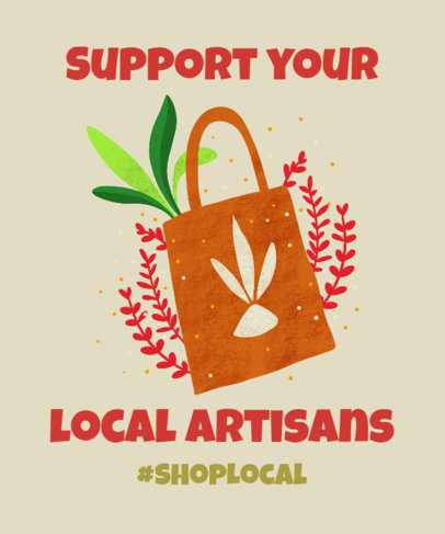 T-Shirt Design Creator for a Shop Local Support Campaign with Artisanal Graphics 3695f