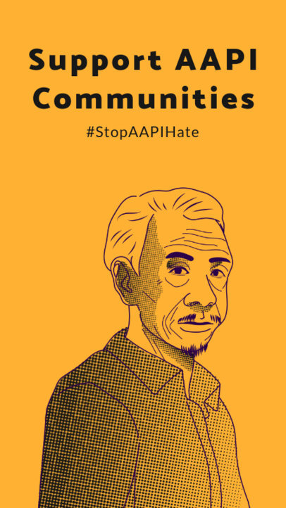 Instagram Story Template Featuring an AAPI-Support Quote