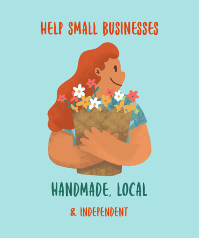 Illustrated T-Shirt Design Maker for a Handmade Store Support 3695e