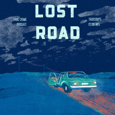 Podcast Cover Design Creator for a True Crime Story Featuring a Rugged Texture 4359l