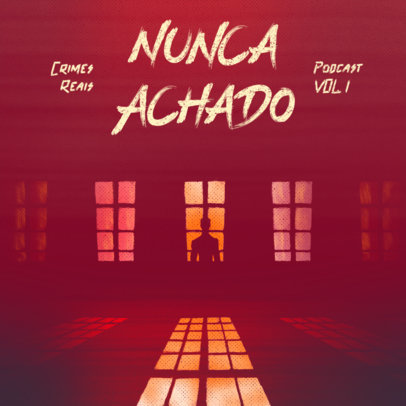 Illustrated Podcast Cover Maker for an Unsolved Crime Story Show