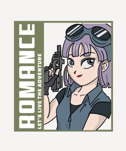 T-Shirt Design Template Featuring Characters Inspired by Dragon Ball