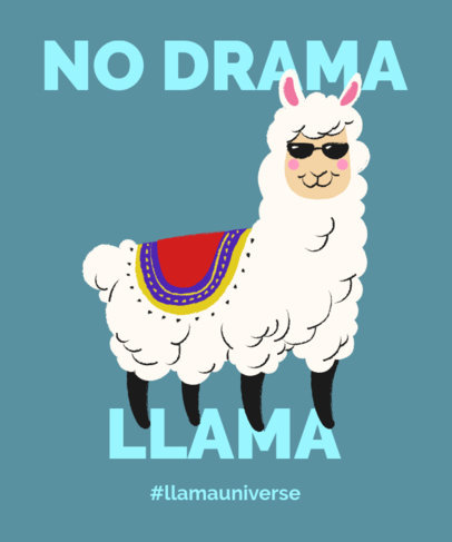 T-Shirt Design Templates Featuring Cool Illustrations of Llamas