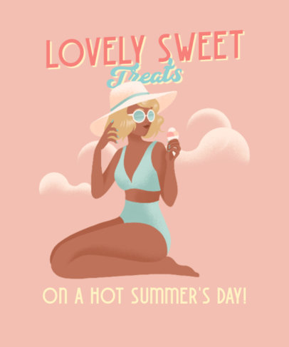 T-Shirt Design Template with a Vintage Illustration Style