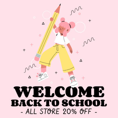 Illustrated Instagram Post Maker With a Back to School Theme 