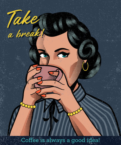 T-Shirt Design Template Featuring Funny Vintage Ad Graphics