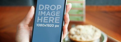 Wide Mockup of a Galaxy Phone at at Bakery