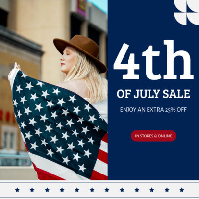 Instagram Post Generator for a Sale Announcement with a Patriotic Style 3998c-el1