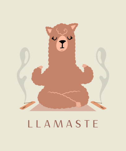 T-Shirt Design Maker Featuring a Llama Doing Yoga