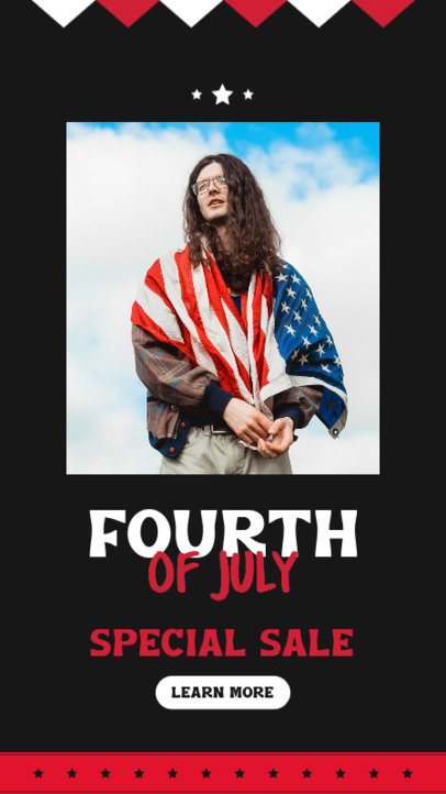 4th of July-Themed Instagram Story Maker to Announce a Special Sale