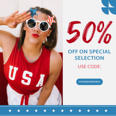 Patriotic Instagram Post Ad Creator with a Promo Code 3998b-el1