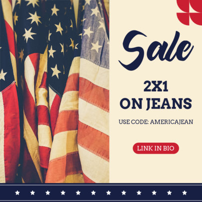Instagram Post Template for a Clothing Brand Sale on the 4th of July