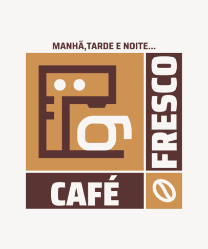 T-Shirt Design Maker for Coffee Enthusiasts Featuring Portuguese Text