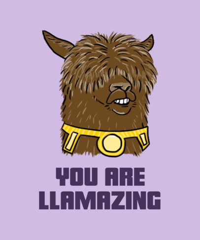 T-Shirt Design Maker Featuring a Pun and a Llama Illustration