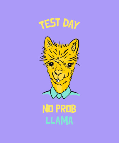 Quote T-Shirt Design Template Featuring an Illustration of a Llama 