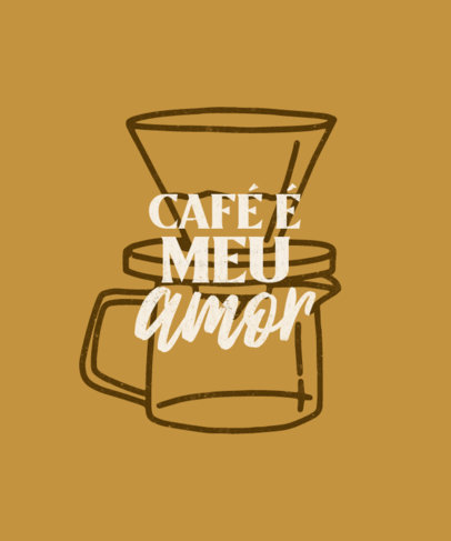 Quote T-Shirt Design Maker for Foodies Featuring Coffee-Themed Graphics