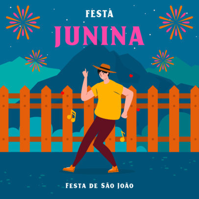 Instagram Post Template for a Brazilian Harvest Festival 3713d