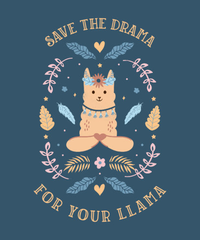 Quote T-Shirt Design Maker Featuring an Adorable Llama Clipart 