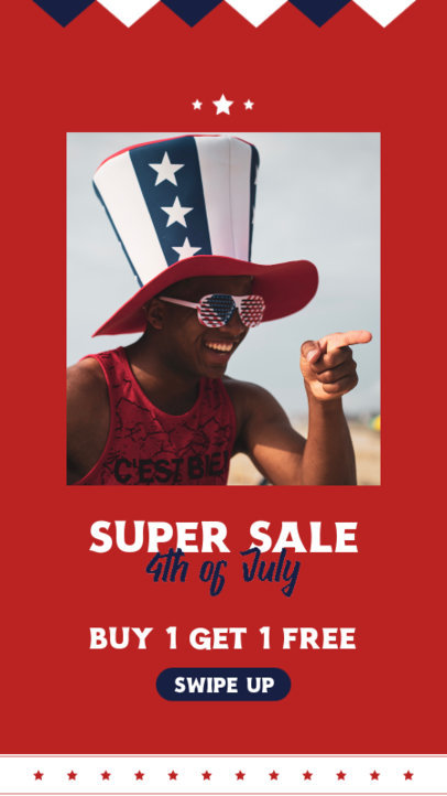 Instagram Story Generator for a 4th of July Super Sale Announcement