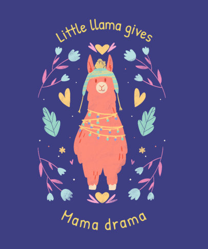 T-Shirt Design Generator With a Quote and a Llama Illustration 