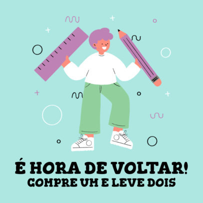 Back to School-Themed Instagram Post Generator With Cool Illustrations 