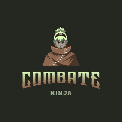 Naruto-Inspired Gaming Logo Template with a Ninja Character