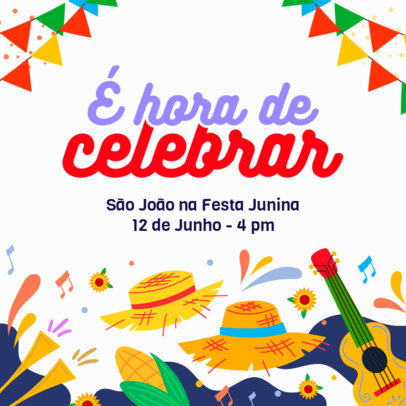 Instagram Post Creator for a Virtual Festa de São João Invitation 3714c