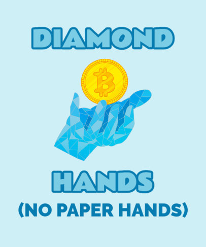 Cryptocurrency-Themed T-Shirt Design Template Featuring a Diamond Hand Graphic 