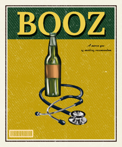 Vintage T-Shirt Design Maker with an Illustrated Bottle of Beer