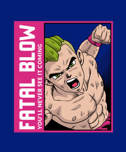Anime T-Shirt Design Maker with a Fighter Inspired by Dragon Ball