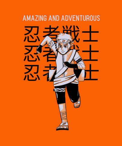 Anime T-Shirt Design Maker with a Character Inspired by Naruto