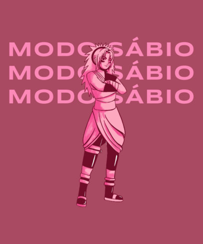Anime T-Shirt Design Maker with an Illustration of a Female Ninja