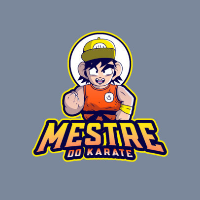 Gaming Logo Creator Featuring a Fighter Character Inspired by Dragon Ball