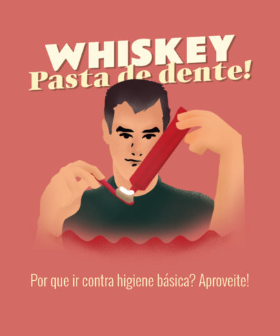 Funny T-Shirt Design Template Inspired by an Ad