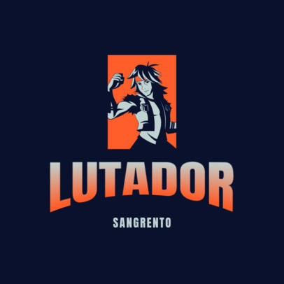 Naruto-Inspired Logo Template Featuring a Fierce Fighter