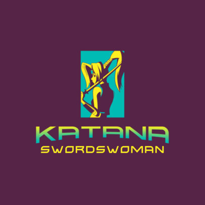 Gaming Logo Creator with a Swordswoman Character Inspired by Naruto