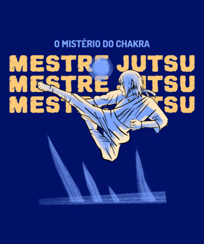 Anime-Styled T-Shirt Design Maker with a Martial Artist Graphic