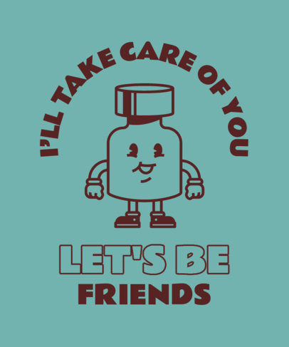 T-Shirt Design Template Featuring a COVID Vaccine Message