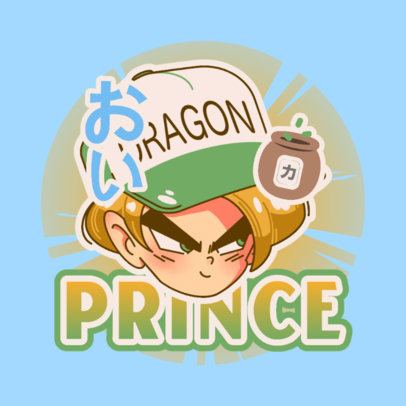 Gaming Logo Template with a Fierce Character Inspired by Dragon Ball