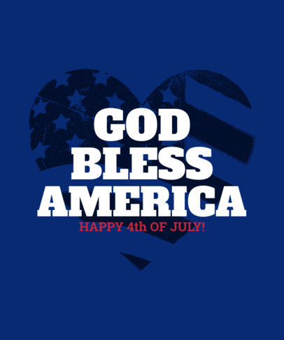 Patriotic T-Shirt Design Template with USA-Themed Graphics for the 4th of July