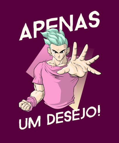 Anime T-Shirt Design Maker with a Warrior Character in the Style of Dragon Ball