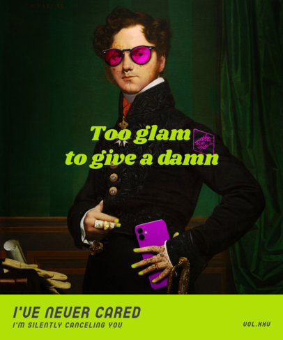 Funny T-Shirt Design Template Featuring Classical Art Memes