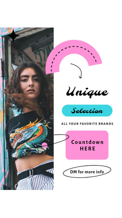 Instagram Story Design Maker for a Retro Clothing Store with a Colorful Layout