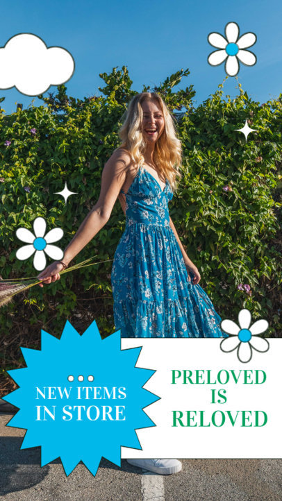Instagram Story Template for a Second-Hand and Vintage Clothing Business 4033c-el1