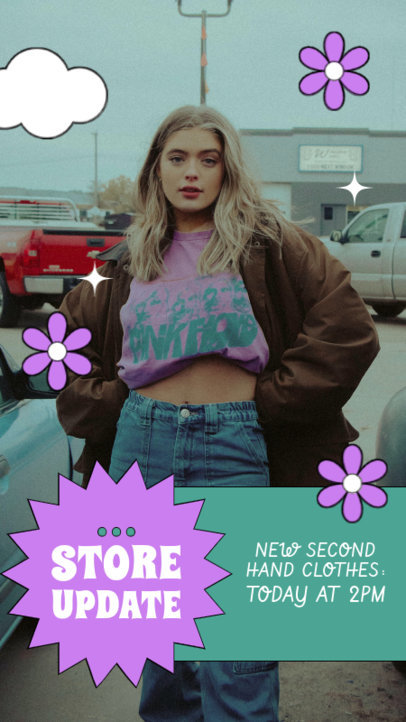 Instagram Story Template to With a Second-Hand Clothing Theme 4033f-el1