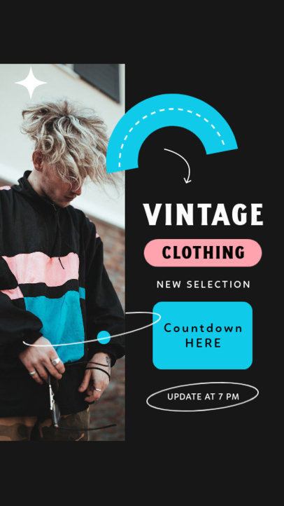 Instagram Story Design Template Featuring a Retro Layout for Clothing Brands
