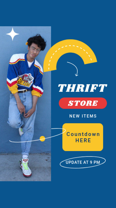Retro Instagram Story Design Template for a Thrift Store 4037c-el1