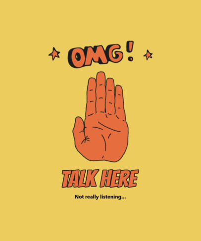 T-Shirt Design Maker Featuring a Hand Palm Graphic